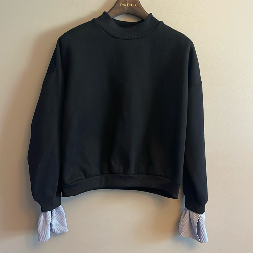 Heavyweight Stretch cotton sweatshirt with cuffs - sz S - Picture 1 of 9